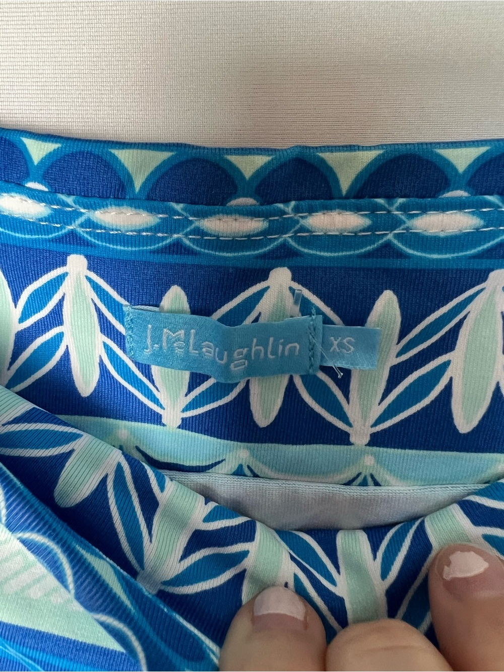 J McLaughlin Catalina Cloth Nicola Tiered Skirt Womens Size XS Blue White Print - Picture 6 of 7